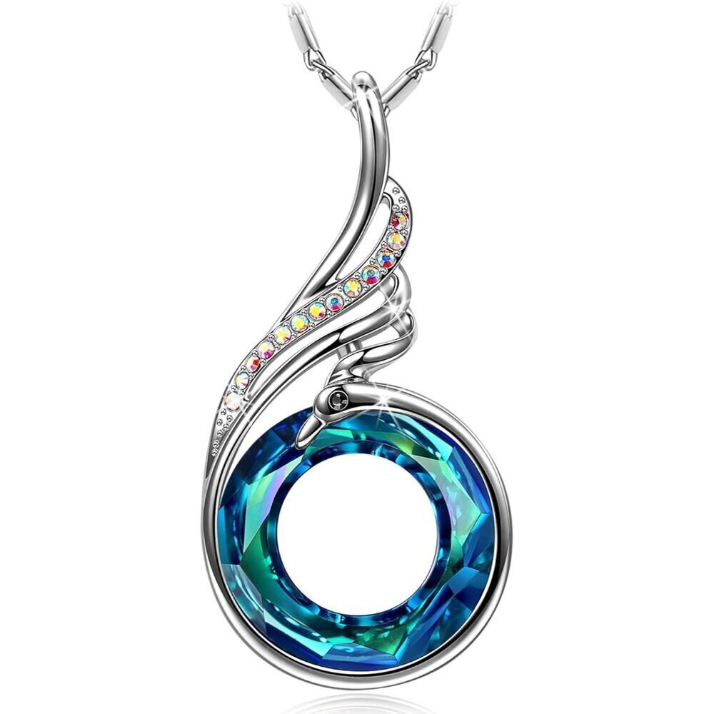 Women Necklace Crystal Phoenix Symbol Rebirth Gift 18 Plus 2 inch
